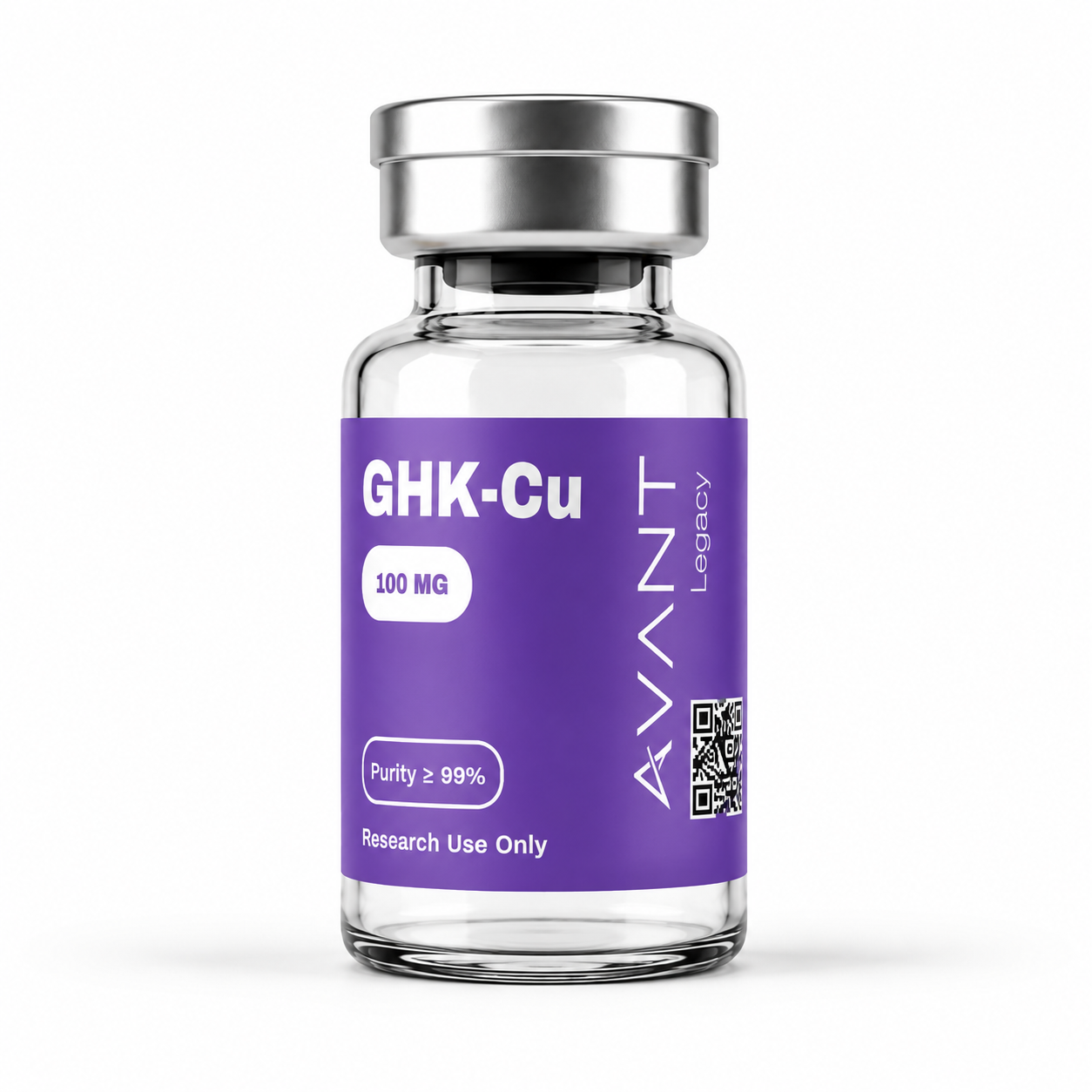 GHK-Cu research vial, 100 mg, third-party tested with COA